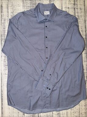 Stenströms Men’s Light Blue Print Long-Sleeve Dress Shirt